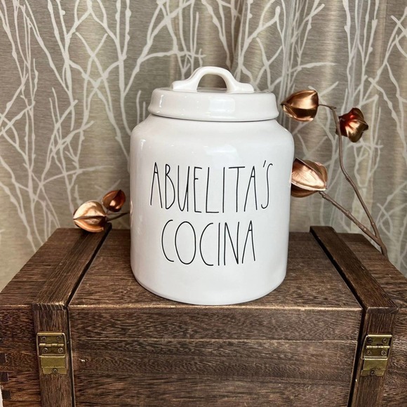 RAE DUNN ABUELITA GRANDMA KITCHEN HOME HTF RD CANISTER SPANISH LINE - Picture 3 of 3